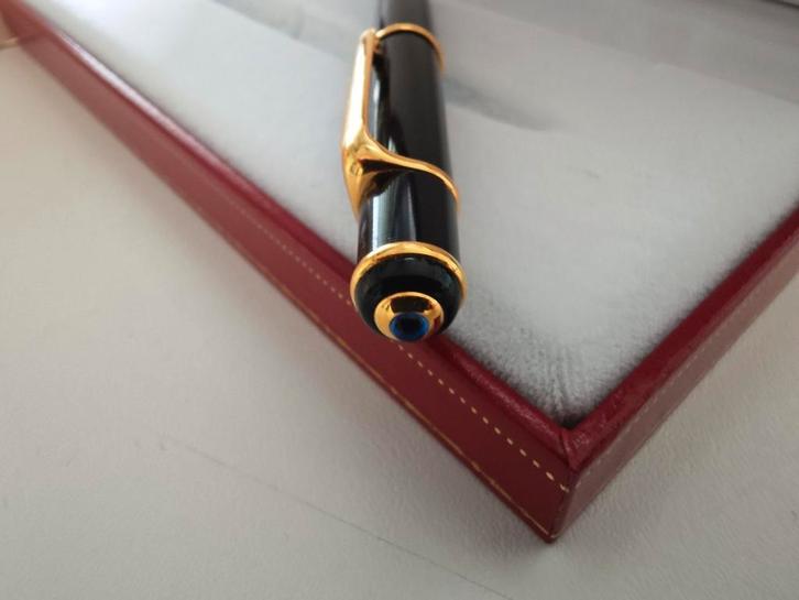 Cartier Mini Diabolo Gold Black Ballpoint Pen Stylo Bille, Verzamelen, Pennenverzamelingen, Zo goed als nieuw, Balpen, Overige merken