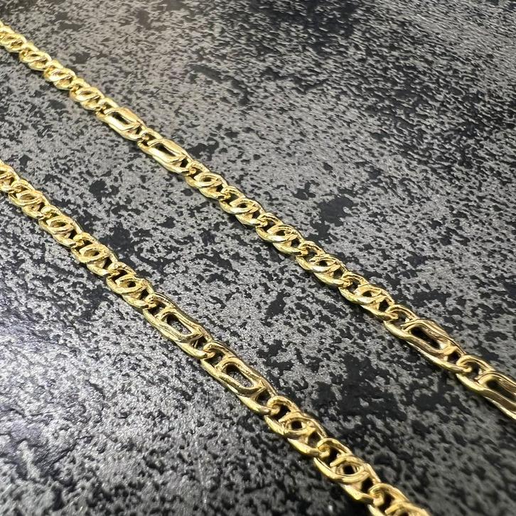 14 karaat gouden ketting prachtig valkenoog schakel, Sieraden, Tassen en Uiterlijk, Kettingen, Ophalen of Verzenden