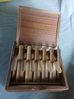 Retro, vintage teakhouten sigarettendispenser, Ophalen of Verzenden