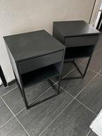 2 stuks VIKHAMMER Nachtkastje, zwart, Ophalen, Zo goed als nieuw, Minder dan 45 cm, Minder dan 55 cm