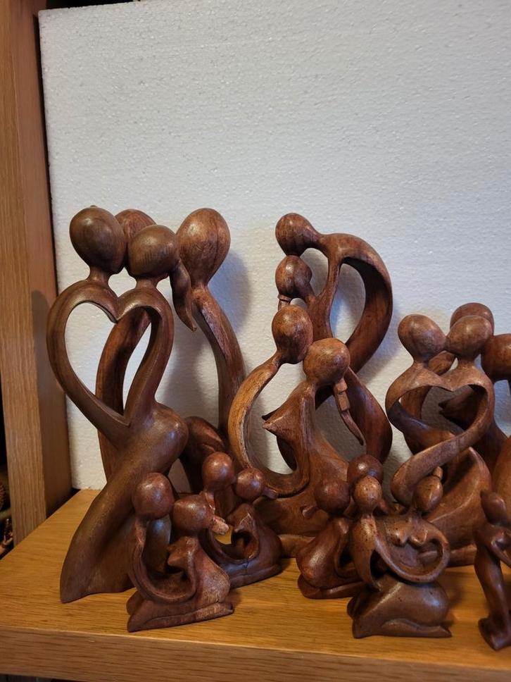 25 Abstracte Houten Beelden Collectie, Antiek en Kunst, Kunst | Beelden en Houtsnijwerken, Ophalen of Verzenden