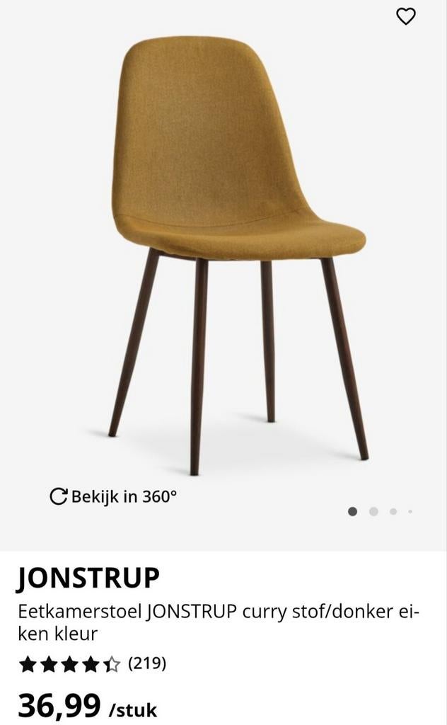2x gele velvet eetkamerstoelen bijna gratis, Ophalen, Overige kleuren, Twee