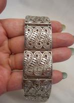Zilveren prachtige antieke paneel armband nr.1386, Sieraden, Tassen en Uiterlijk, Antieke sieraden, Verzenden, Zilver, Armband