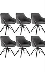 Eetkamerstoelen set van 6, Huis en Inrichting, Stoelen, Ophalen, Zo goed als nieuw, Grijs, Vijf, Zes of meer stoelen