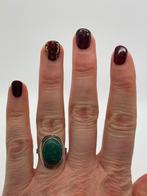 B306 Prachtige zilveren malachiet ring (verstelbaar), Sieraden, Tassen en Uiterlijk, Ringen, Ophalen of Verzenden, X, Met edelsteen