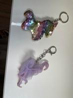 Sleutelhanger flamingo lila of unicorn glitter, Ophalen of Verzenden, Zo goed als nieuw