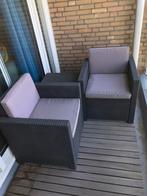 Zeer nette Allibert Victoria balkonset met kussens en tafel, Tuin en Terras, Tuinsets en Loungesets, Wicker, Gebruikt, Stoel, Ophalen of Verzenden