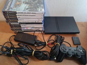 PS2 Slim met 12 Games  beschikbaar voor biedingen
