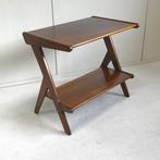 Vintage mid-century van Teeffelen sidetable audiomeubel hout, Gebruikt, Onbekend, Onbekend, Onbekend