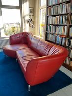 Rode, leren Pupilla Leolux bank, Ophalen, Gebruikt, 75 tot 100 cm, Leer