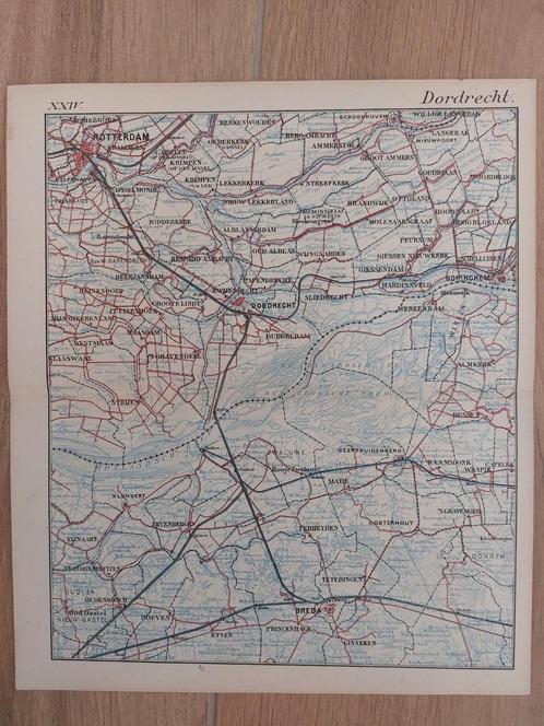 24 / Dordrecht Rotterdam Breda Oosterhout en meer litho 1885, Antiek en Kunst, Kunst | Litho's en Zeefdrukken, Ophalen of Verzenden