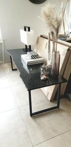 Sidetable metaal en natuursteen blad, Ophalen, Zo goed als nieuw, Metaal, 25 tot 50 cm