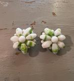 Vintage antieke glaskralen oorbellen oorclips clips bloemen, Sieraden, Tassen en Uiterlijk, Antieke sieraden, Ophalen of Verzenden
