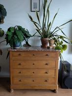 Vintage ladekast met natuurstenen / 'marmer' blad, Ophalen of Verzenden, Gebruikt, 25 tot 50 cm, Minder dan 100 cm