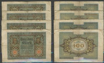 Kreichsbanknote 4 x 100 Mark 1920 Noodgeld Biljet c-309 jdu beschikbaar voor biedingen