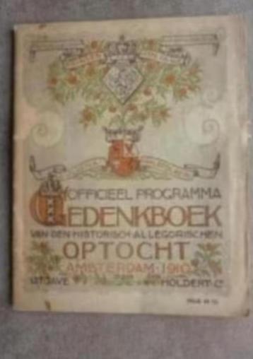 Officiele Programma Gedenkboek Optocht Amsterdam 1910 beschikbaar voor biedingen
