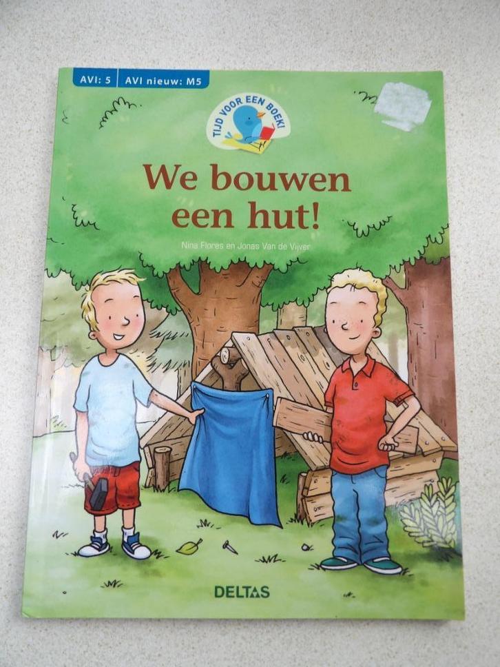 z.g.a.n boek we bouwen een hut! AVI 5 - M5, Boeken, Kinderboeken | Jeugd | onder 10 jaar, Zo goed als nieuw, Fictie algemeen, Ophalen of Verzenden