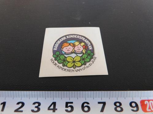 sticker RABOBANK Kinderspaarplan, Verzamelen, Stickers, Zo goed als nieuw, Bedrijf of Vereniging, Ophalen