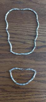 Leuke halsketting met armband., Ophalen, Gebruikt, Zilver, Overige materialen