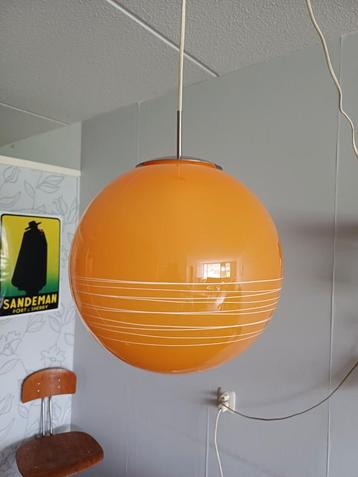 Oranje Glazen Bol Plafondlamp - Vintage Look beschikbaar voor biedingen