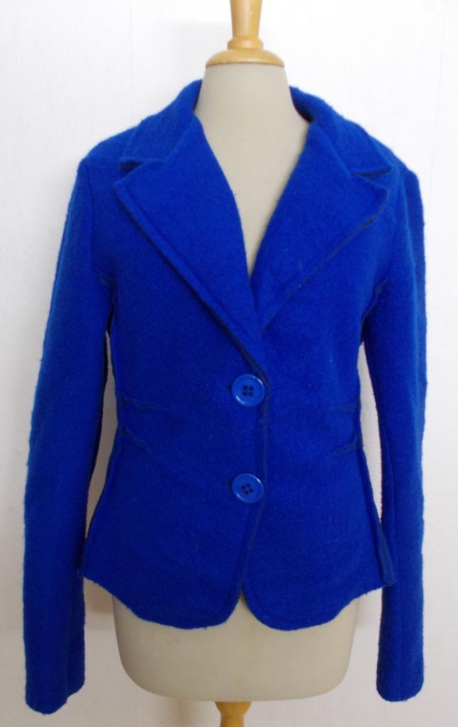 Mooi koningsblauw 70% wollen jasje/vest! L, Kleding | Dames, Jasjes, Kostuums en Pakken, Zo goed als nieuw, Jasje, Maat 42/44 (L)