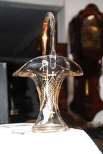 Grote glazen mand met bladgoud, Ophalen of Verzenden