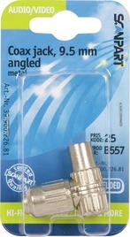 Haakse antenne stekker metaal afgeschermd voor Coax 9.5mm, Ophalen of Verzenden, Nieuw, Stekker