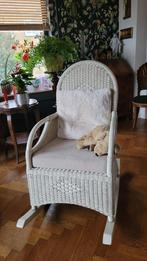 witte rotan schommelstoel, Ophalen, Gebruikt, Wit, Riet of Rotan