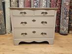 Antiek brocante geschilderde ladenkast, Info@SlatsAntiek.nl, Antiek, Eikenhout, 3 of 4 laden