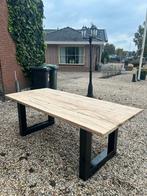 Tafel oud eiken wagonplanken, Ophalen, Zo goed als nieuw, Rechthoekig, Hout