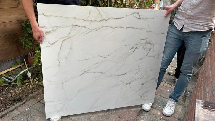 Marmerlook tegel 120x120cm (wand en vloer), Doe-het-zelf en Verbouw, Tegels, Nieuw, Vloertegels, Marmer, 60 cm of meer, 60 cm of meer