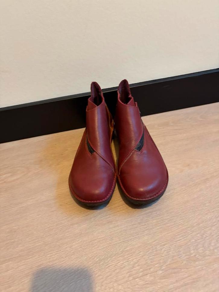 Rode enkellaarsjes Loints of Holland maat 38, Kleding | Dames, Schoenen, Zo goed als nieuw, Lage of Enkellaarzen, Rood, Ophalen of Verzenden