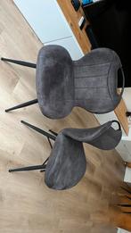 6 eetkamerstoelen, antraciet met zwarte poten, Huis en Inrichting, Stoelen, Ophalen, Gebruikt, Grijs, Vijf, Zes of meer stoelen