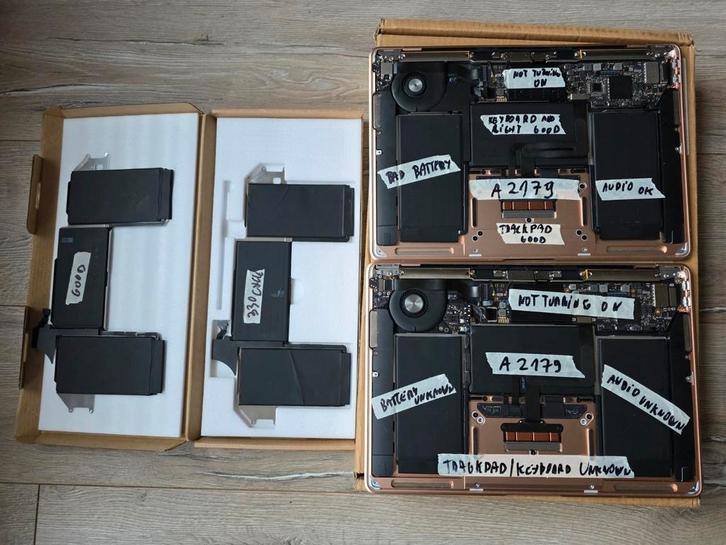 2x A2179 13" Air with 2 extra org. battery's for resellers, Computers en Software, Apple Macbooks, Gebruikt, MacBook Air, 13 inch