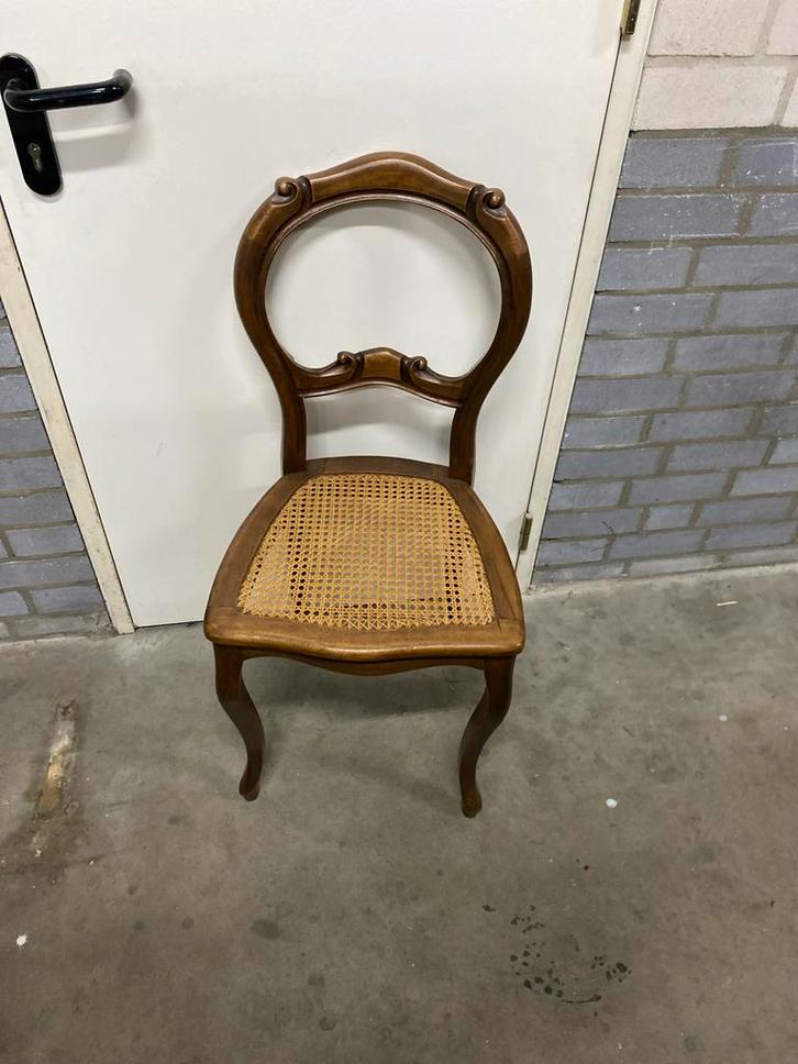 Antieke Victoriaanse Stoel met Riet, Huis en Inrichting, Stoelen, Gebruikt, Eén, Hout, Bruin, Ophalen