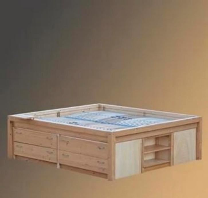 Lundia kajuitbed 200 x 160, Huis en Inrichting, Slaapkamer | Bedden, Zo goed als nieuw, Tweepersoons, 160 cm, Hout, Ophalen