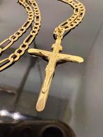 Prachtige 14 kataats gouden FIGARO ketting met kruis, Ophalen of Verzenden, Goud
