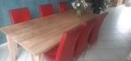 8 Rode Leren Stoelen - Gratis!, Huis en Inrichting, Stoelen, Ophalen, Gebruikt, Rood