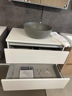 Badmeubel + Topblad Glans Wit 80x46 Greeploos Softclose, Doe-het-zelf en Verbouw, Sanitair, Ophalen, Info@dealplein.nl, Dealplein