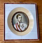 Miniatuur portretje van Keizer Franz Jozef. Gesigneerd., Ophalen of Verzenden