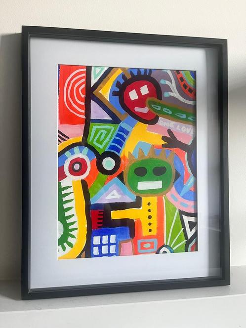 Uniek Kleurrijk Abstract Schilderij!, Antiek en Kunst, Kunst | Schilderijen | Abstract, Ophalen of Verzenden