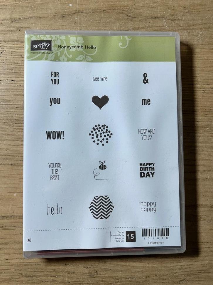 Stampin' Up! Honeycomb Hello Stempelset, Hobby en Vrije tijd, Stempelen, Zo goed als nieuw, Clearstamp, Ophalen of Verzenden