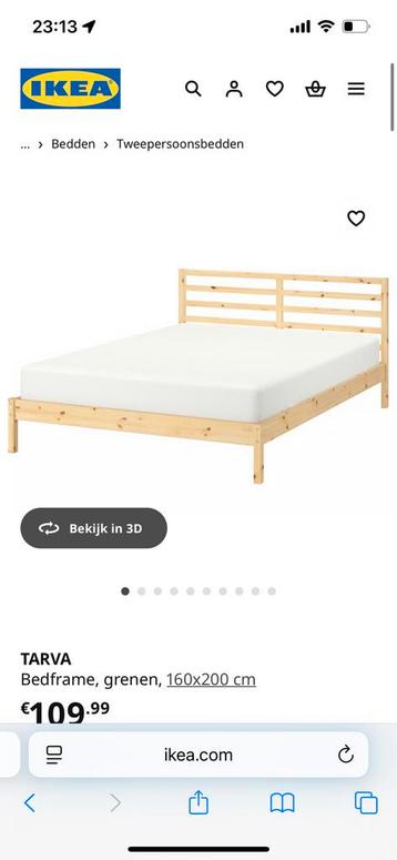 Ikea houten bed - afbeelding 1