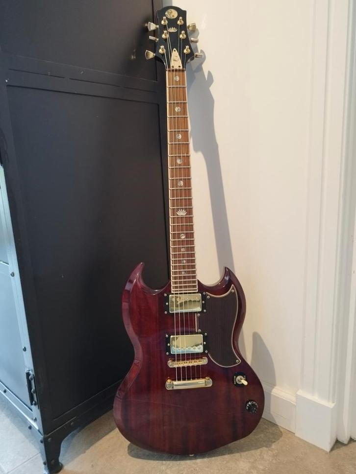 Koreaanse custom SG Yin/Yang inleg, Muziek en Instrumenten, Snaarinstrumenten | Gitaren | Elektrisch, Gebruikt, Solid body, Overige merken