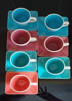 7x Yves rocher espresso kop en schotel, vintage 1980's, Huis en Inrichting, Keuken | Servies, Ophalen of Verzenden, Zo goed als nieuw