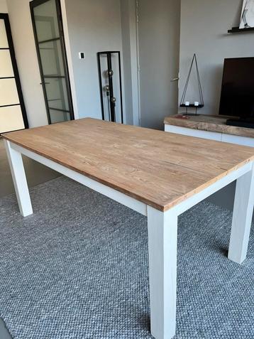 Prachtige massief eiken eettafel witte poot 180x90cm beschikbaar voor biedingen
