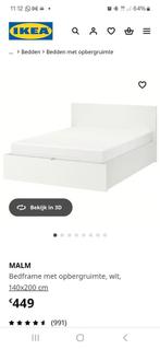 2 persoonsbed van ikea met opbergruimte, Huis en Inrichting, Slaapkamer | Bedden, Ophalen, Gebruikt, Wit, Tweepersoons
