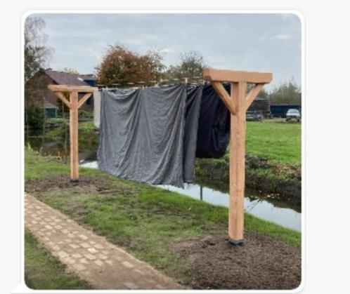 Set waslijn palen Douglas 12x12 met toebehoren, Tuin en Terras, Droogmolens en Wasrekken, Nieuw, Wasrek, Ophalen of Verzenden