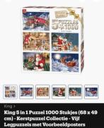 Kerstpuzzel Jumbo 5x1000 + Puzzelmat, Hobby en Vrije tijd, Ophalen of Verzenden