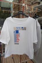 T-shirt wit print strass MarcCain sports nr 4 (40-42), Kleding | Dames, T-shirts, Maat 42/44 (L), Wit, Zo goed als nieuw, Korte mouw